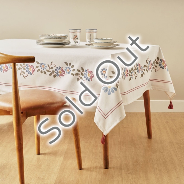 Vintage Tablecloth 153 x 153 cm - Multicolor