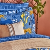 2 Pieces Trellis Cotton Satin Single Duvet Cover Set 135 x 200 cm - Navy Blue