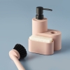 3 Pieces Clean Liquid Soap Dispenser Set 13 x 12 x 23 cm - Pink