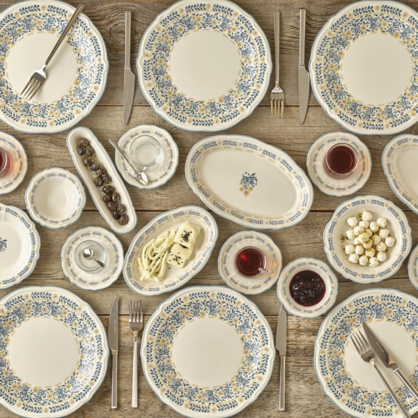 26 Pieces Liana Stoneware Breakfast Set - Blue