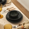 24 Pieces Virgo Stoneware Dinner Set - Black