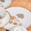 18 Pieces Gingko Porcelain Dinner Set - White