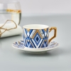 6 Pieces Bergama Porcelain Coffee Cup Set 100 ml - Blue