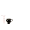 6 Pieces Swan Porcelain Coffee Cup Set 100 ml - Black