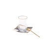 18 Pieces Diamond Glass Tea Cup Set 130 ml - Gold