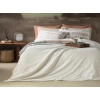 3 Pieces Spacious Lines Cotton Double Duvet Cover Set 200 x 220 Cm - Beige