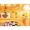 3 Pieces Bohemian Washed Double Duvet Cover Set 200 x 220 Cm - Mustard