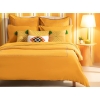 3 Pieces Bohemian Washed Double Duvet Cover Set 200 x 220 Cm - Mustard