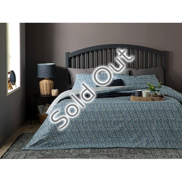 4 Pieces Floral Trail Crepe Double Duvet Cover Set 200 x 220 Cm - Blue