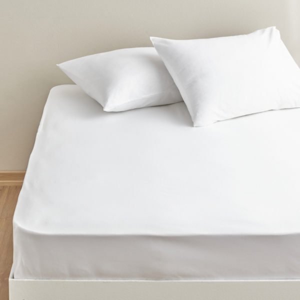 Combed Double Bed Sheet 240 x 260 cm - White