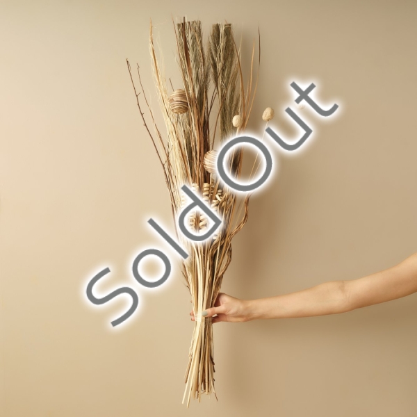 Curly Dried Flower Branch Bouquet 100 cm - Beige