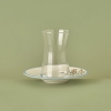 6 Pieces Vintage Tea Glass Set 170 cc - Blue / White / Transparent