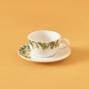 2 Pieces Sicilia Porcelain Teacup Set 270 cc - Green / Orange / White