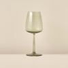 6 Pieces Point Glass Cup 430 cc - Green 