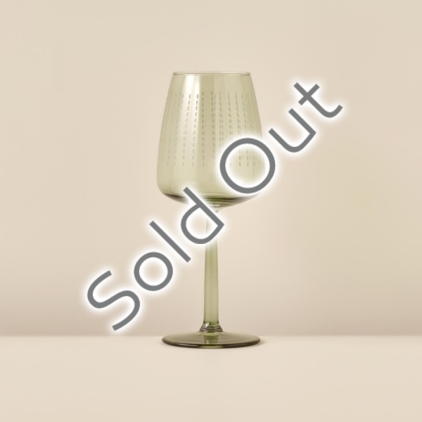 6 Pieces Point Glass Cup 430 cc - Green 