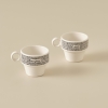 2 Pieces Merci Espresso Ceramic Coffee Cups Set 105 ml - Black / White