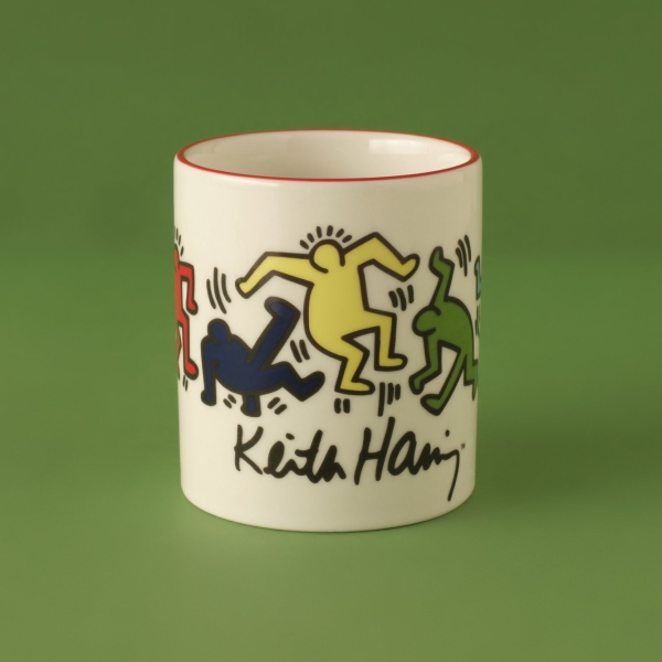 Keith Haring Porcelain Mug 390 cc - Yellow / Green / White / Red