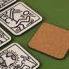 6 Pieces Keith Haring Coasters Set 10 x 10 cm - Black / White 