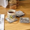 6 Pieces Keith Haring Coasters Set 10 x 10 cm - Black / White 