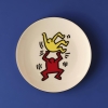 6 Pieces Keith Haring Double Porcelain Cake Plate 19 cm - Yellow / Red