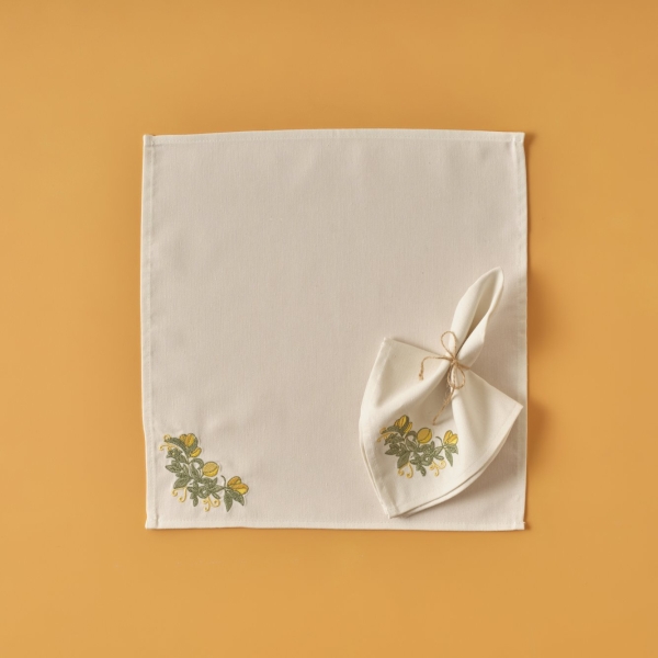 Sicilia Cotton Napkin  40 x 40 cm - Green / Yellow / White