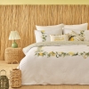 3 Pieces Sicilia Cotton Satin King Size Duvet Cover Set 240 x 220 cm - White