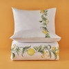 3 Pieces Sicilia Cotton Satin King Size Duvet Cover Set 240 x 220 cm - White