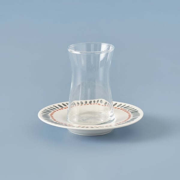 6 Pieces Marine Porcelain Tea Cup Set 170 ml - Blue