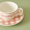 2 Pieces Pavia Porcelain Tea Cup Set 270 ml - Salmon