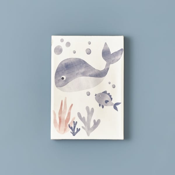 Marine Fish Canvas Painting 21 x 30 cm - Blue / White