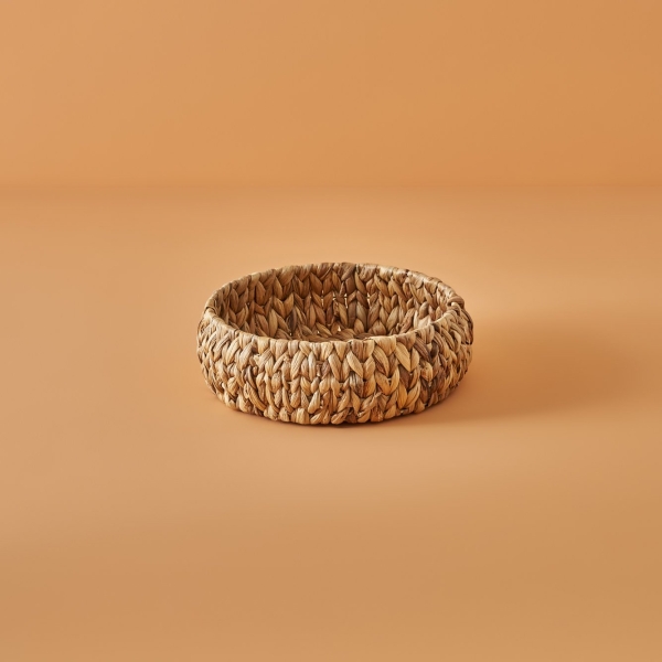 Darian Round Basket 26 x 9 cm - Beige