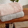 9 Pieces Ring Lace Family Bathroom Set S/M, L/XL - Powder Pink / Grey