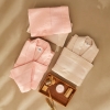 6 Pieces Casita Flos Family Bathrobe Set S/M, L/XL - Stone / Powder Pink