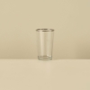6 Pieces Premium Coffee Side Water Glass 100 ml - Silver / Transparent