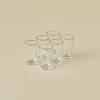 6 Pieces Premium Coffee Side Water Glass 100 ml - Silver / Transparent