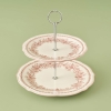 2 Layers Pavia Stoneware Cookie Stand Rose - Pink / White