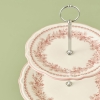 2 Layers Pavia Stoneware Cookie Stand Rose - Pink / White