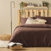 3 Pieces Supreme Cotton Satin King Size Duvet Cover Set 240 x 220 cm - Brown