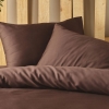 3 Pieces Supreme Cotton Satin King Size Duvet Cover Set 240 x 220 cm - Brown