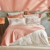 6 Pieces Samira Embroidered Double Pique Set 200 x 220 cm - Pink / White