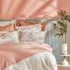 6 Pieces Samira Embroidered Double Pique Set 200 x 220 cm - Pink / White
