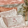 6 Pieces Samira Embroidered Double Pique Set 200 x 220 cm - Pink / White