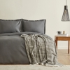 5 Pieces Weena Jacquard Double Duvet Cover With Pique Set 200 x 220 cm - Grey