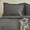 5 Pieces Weena Jacquard Double Duvet Cover With Pique Set 200 x 220 cm - Grey