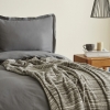 5 Pieces Weena Jacquard Double Duvet Cover With Pique Set 200 x 220 cm - Grey