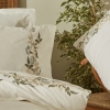 4 Pieces Nancy 200 x 220 cm Cotton Double Embroidered Duvet Cover Set - White / Green