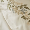 4 Pieces Nancy 200 x 220 cm Cotton Double Embroidered Duvet Cover Set - White / Green