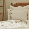 4 Pieces Nancy 200 x 220 cm Cotton Double Embroidered Duvet Cover Set - White / Green