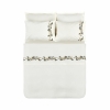 4 Pieces Nancy 200 x 220 cm Cotton Double Embroidered Duvet Cover Set - White / Green