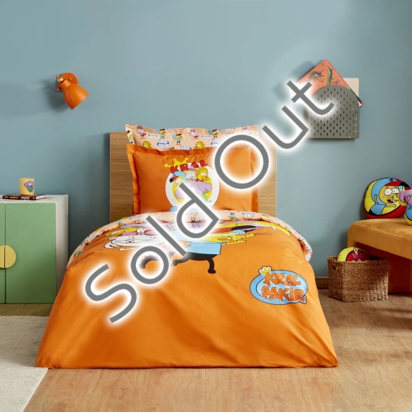 3 Pieces King Şakir Super Team Single Duvet Cover Set 160 x 220 cm - Orange